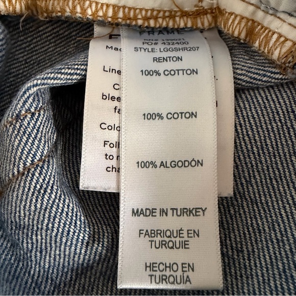 Frame Le Grand Garçon Denim Short Sz 26 EUC - Picture 6 of 6